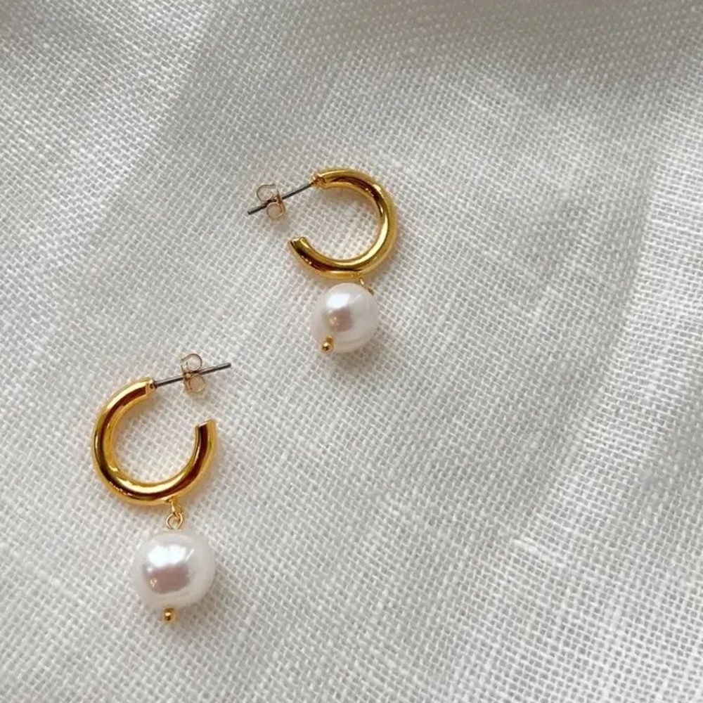 OAK + FORT gold pearl earring